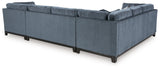 detail view of Maxon Place Navy Chenille 3-Piece Sectional with Chaise sectional sofa