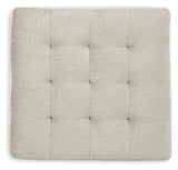 Maxon Place Stone Oversized Accent Ottoman detail of tufted cushion