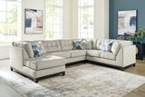 detail view of Maxon Place Stone 3-Piece Sectional With Chaise sectional sofa