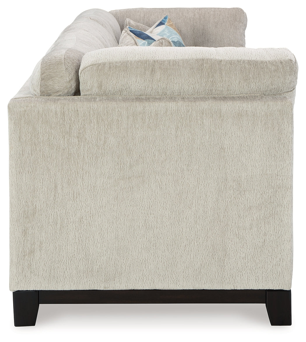 Maxon Place Stone Chenille Sofa fabric detail close-up