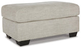 Vayda Pebble Chenille Ottoman head-on view
