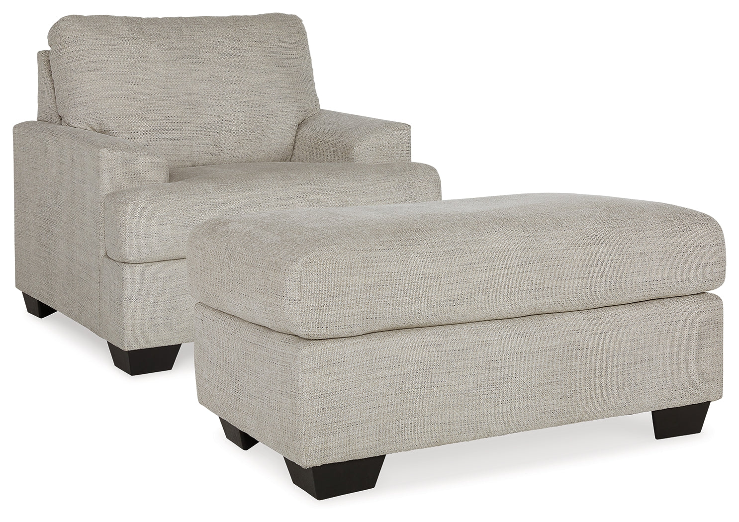 Side view of Vayda Pebble Chair showing angular arm