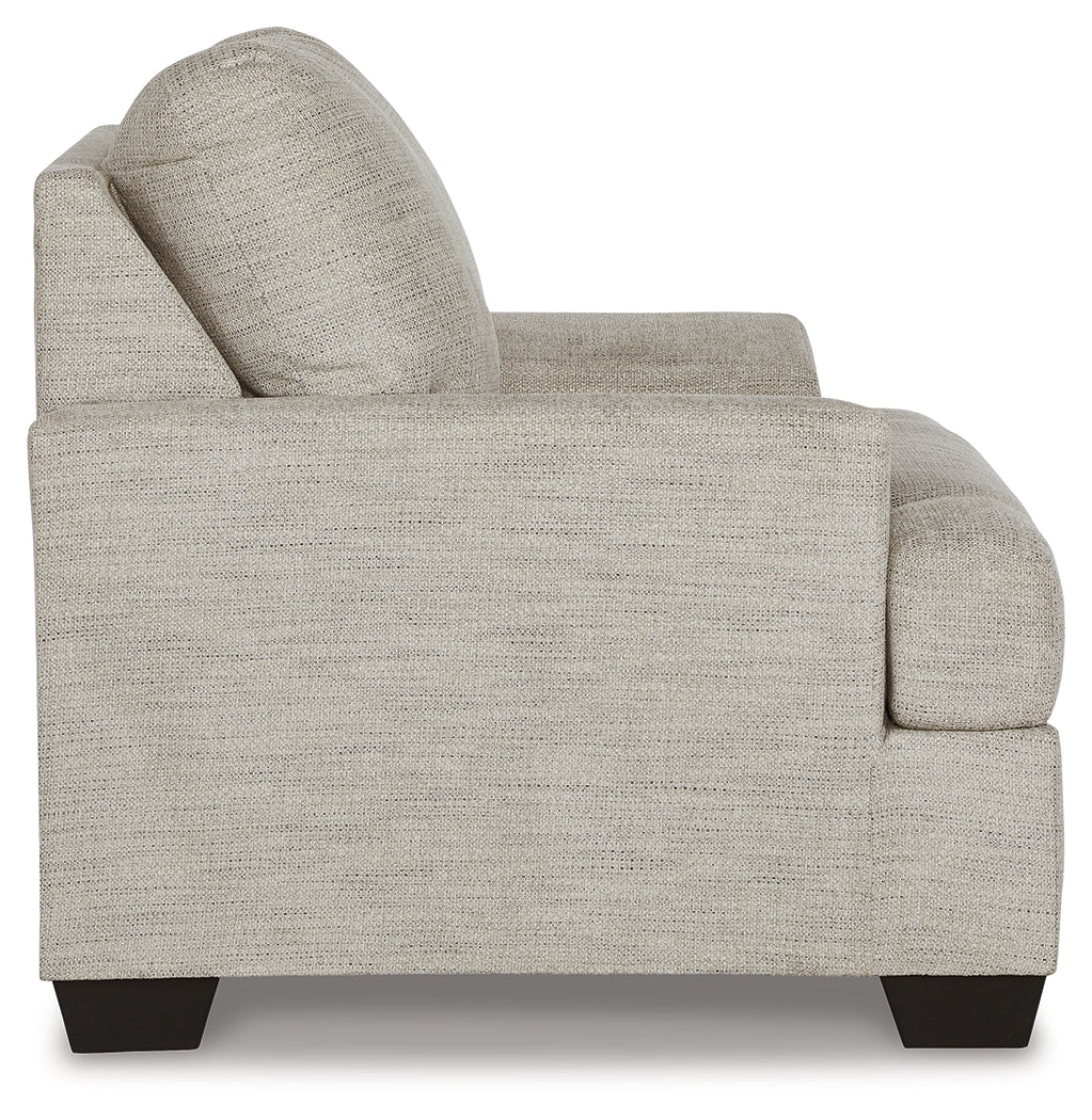 Back view of Vayda Pebble Chair showcasing clean lines