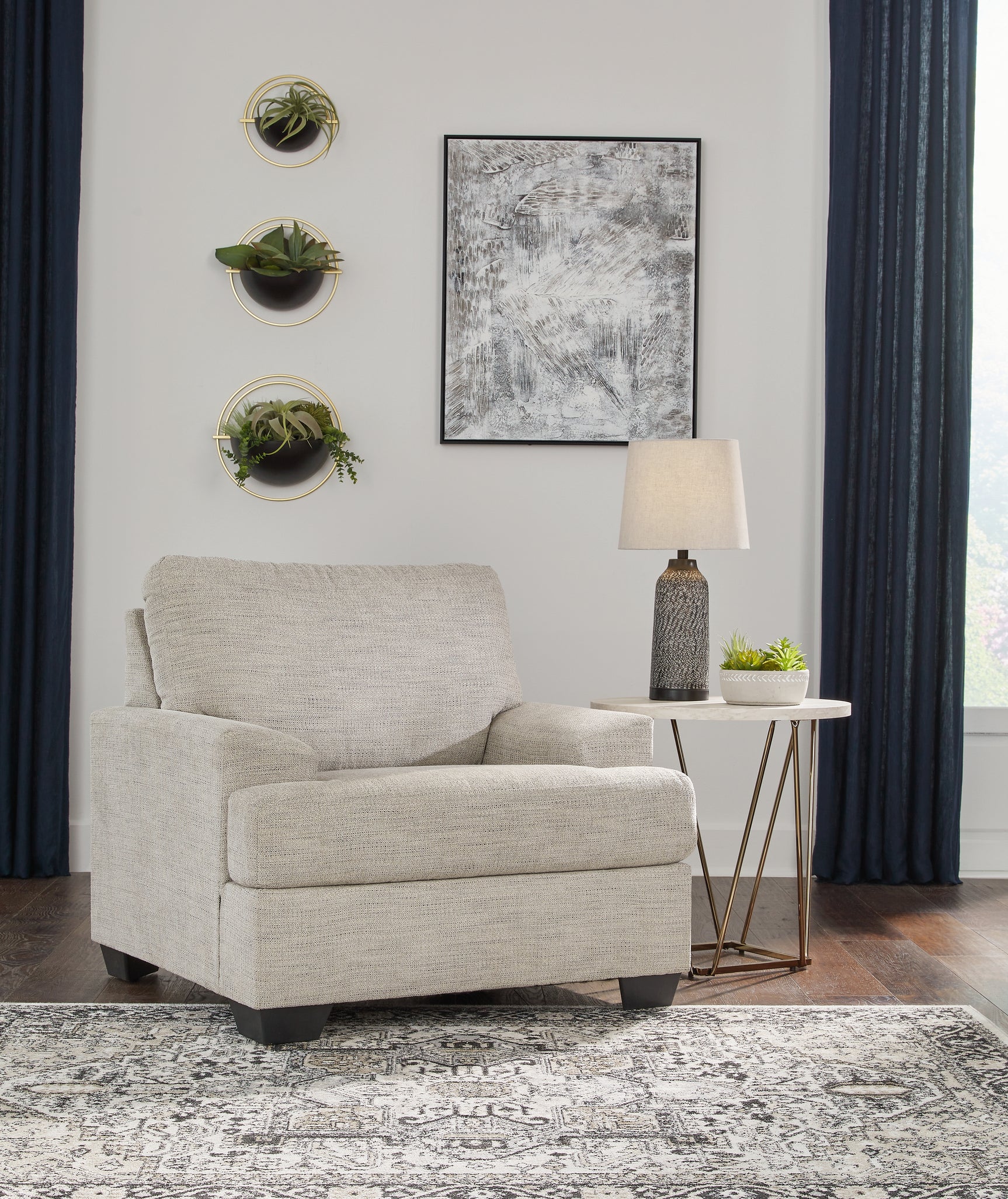 Vayda Pebble Chair and Ottoman seating set