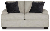 Vayda Pebble Chenille Loveseat head-on front view