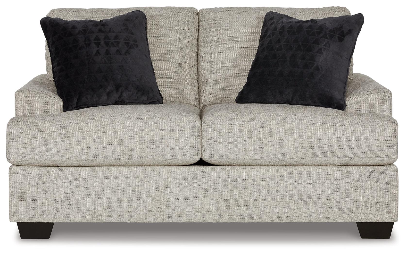 Vayda Pebble Chenille Loveseat head-on front view