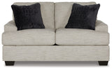 detail view of Vayda Pebble sofa upholstery and cushions