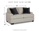 Vayda Pebble Sofa and Loveseat side detail