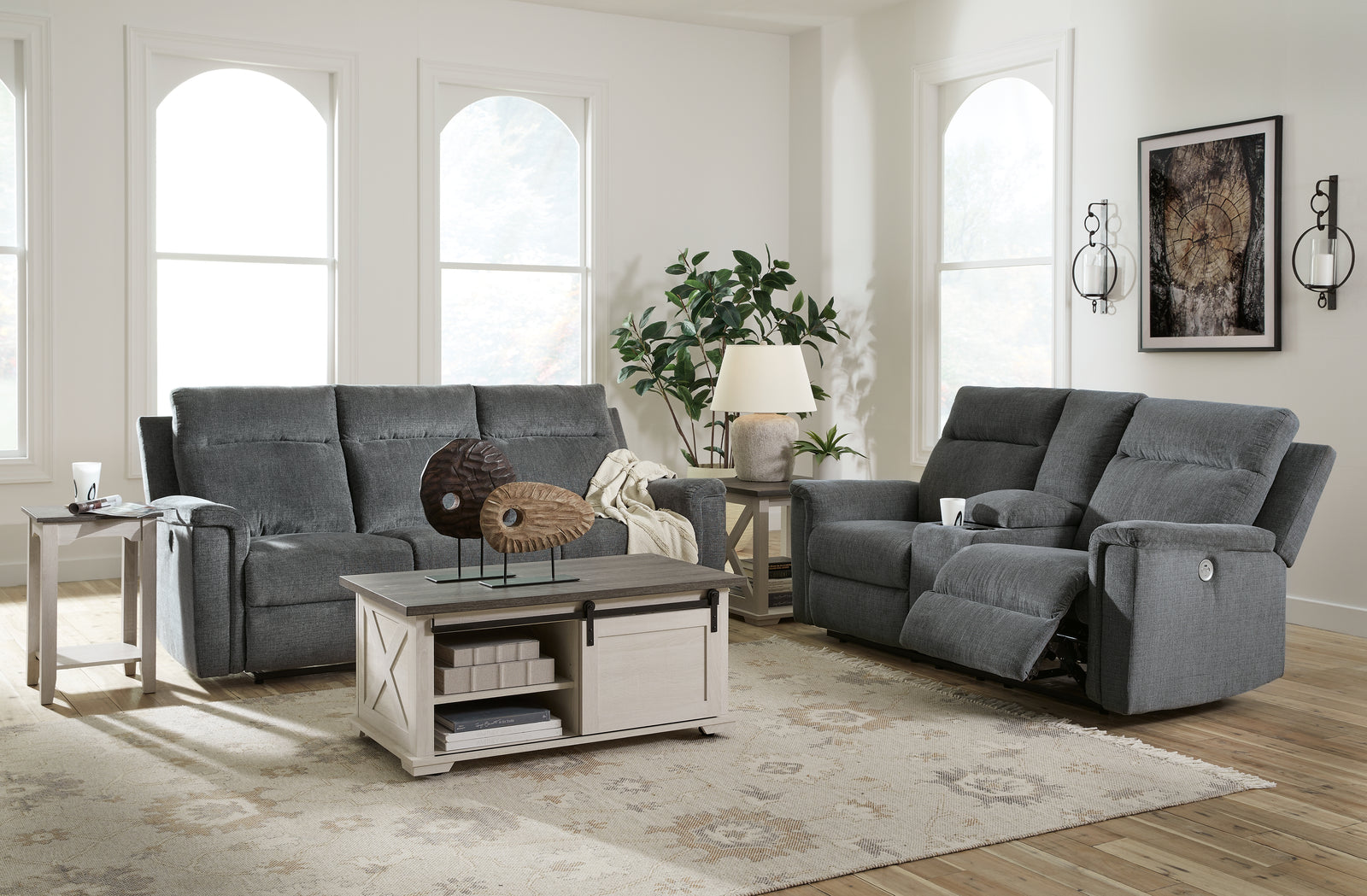 Barnsana Gravel Sofa and Loveseat