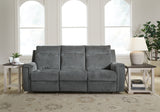 Barnsana Gravel power reclining sofa, loveseat, and recliner set