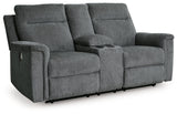 Barnsana loveseat side view fully reclined