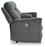 Back view of loveseat reclining