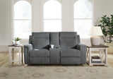 Barnsana Gravel power reclining sofa, loveseat, and recliner set