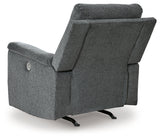 Rear angle of Barnsana Gravel Chenille Power Recliner