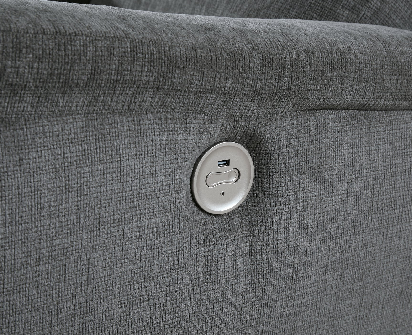 Barnsana Gravel power reclining sofa, loveseat, and recliner set