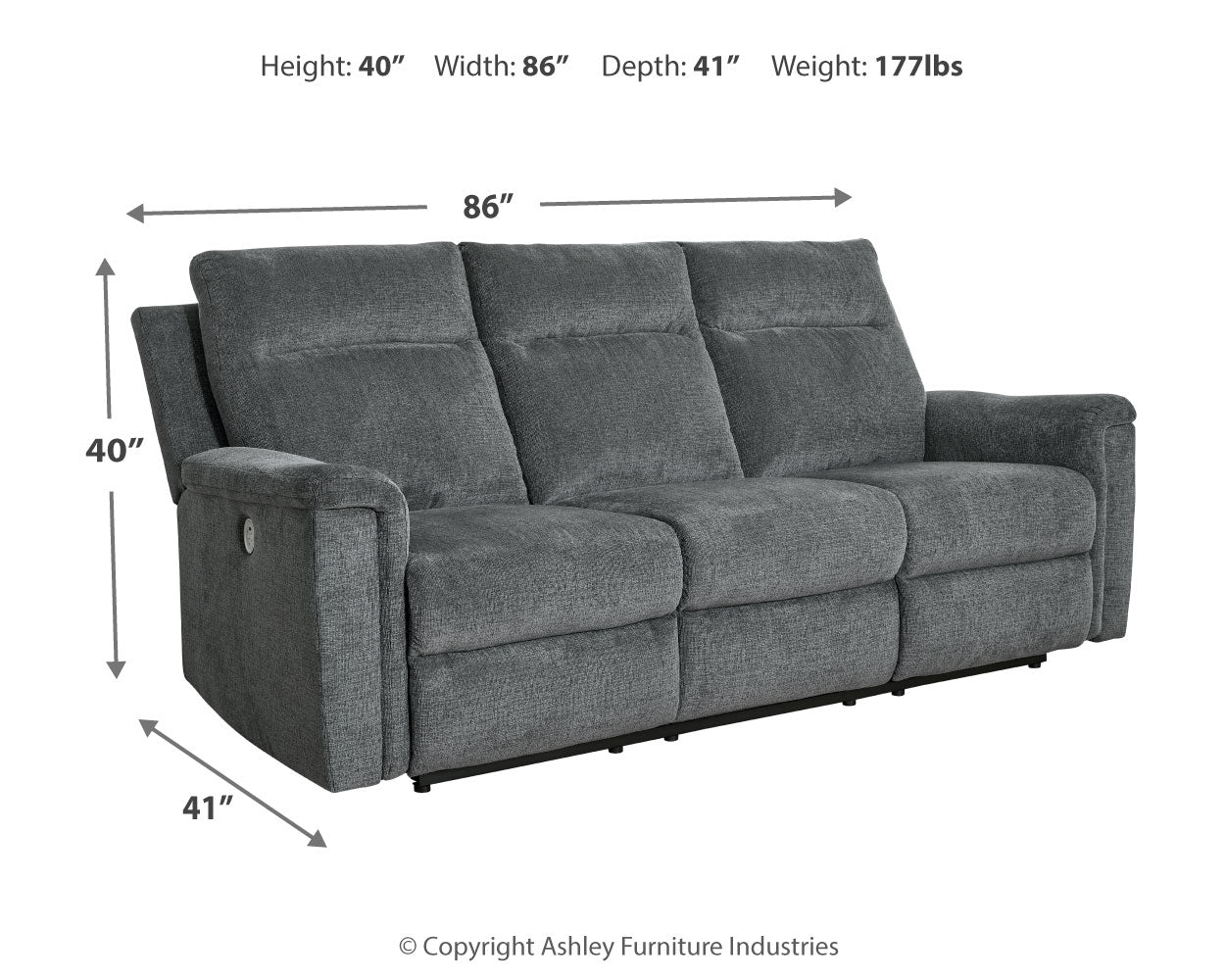 Measurement diagram for sofa and loveseat