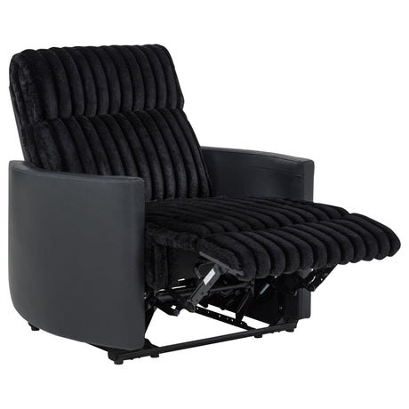 Madden Corduroy Upholstered Track Arm Manual Recliner Black — product image 5