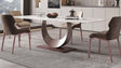 Tommy 71" white sintered stone dining table angled profile
