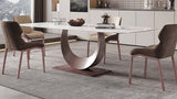 Tommy 71" white sintered stone dining table angled profile