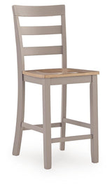 Harperfeld Natural/Gray Counter Height Barstool — angled view
