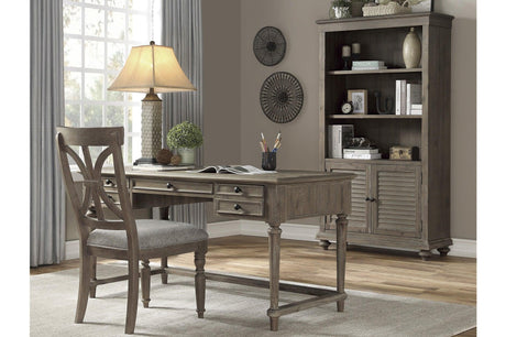 Cardano Light Brown Acacia Wood Writing Desk front view