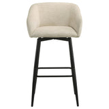 Rainer Fabric Upholstered Swivel Bar Chair Cream Set of 2 — product image 3