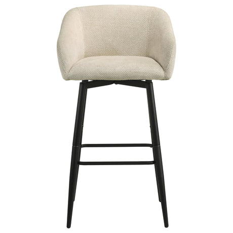 Rainer Fabric Upholstered Swivel Bar Chair Cream Set of 2 — product image 3
