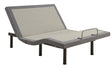 Clara Full Adjustable Bed Base Grey and Black from front angle