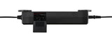 Negan Twin XL Adjustable Bed Base in grey fabric with black accents