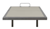Negan Twin XL Adjustable Bed Base in grey fabric with black accents