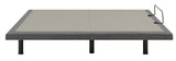 Negan Twin XL Adjustable Bed Base in grey fabric with black accents