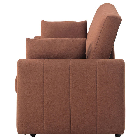 Portland boucle sofa seat and cushions detail