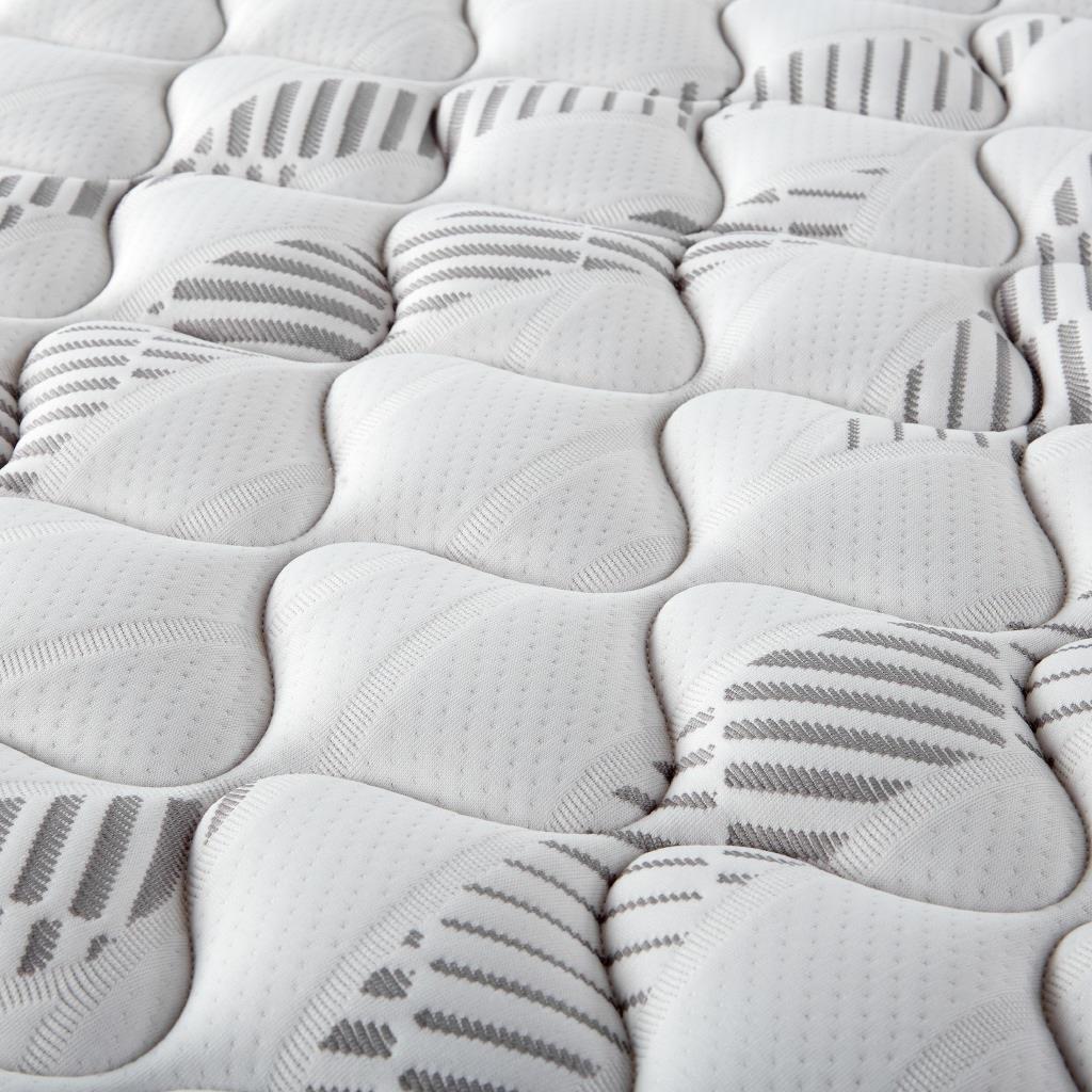 Side profile of Coaster Hayes full firm hybrid mattress showing coil system