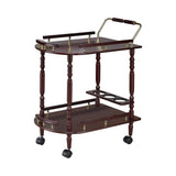 Top shelf with removable tray on Merlot and Brass Serving Cart