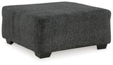 Biddeford shadow velvet oversized accent ottoman head-on front view