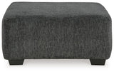 Top view of Biddeford shadow velvet oversized accent ottoman
