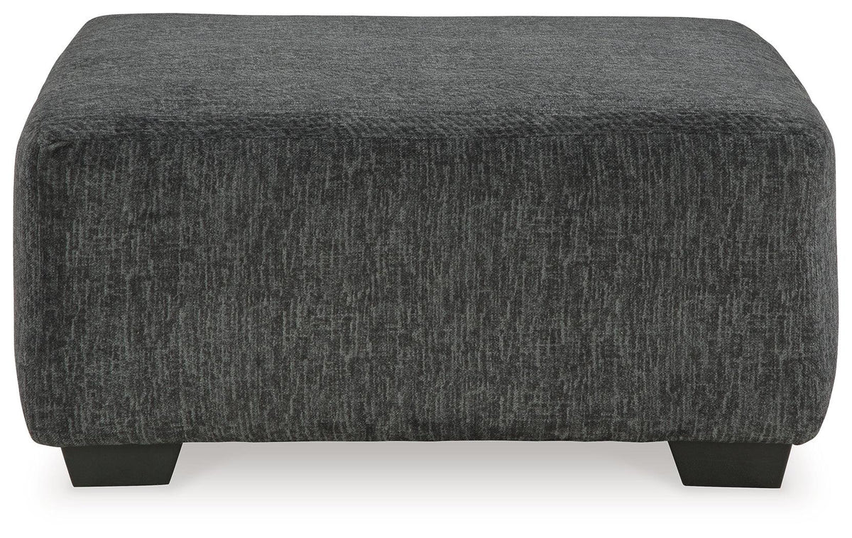 Top view of Biddeford shadow velvet oversized accent ottoman
