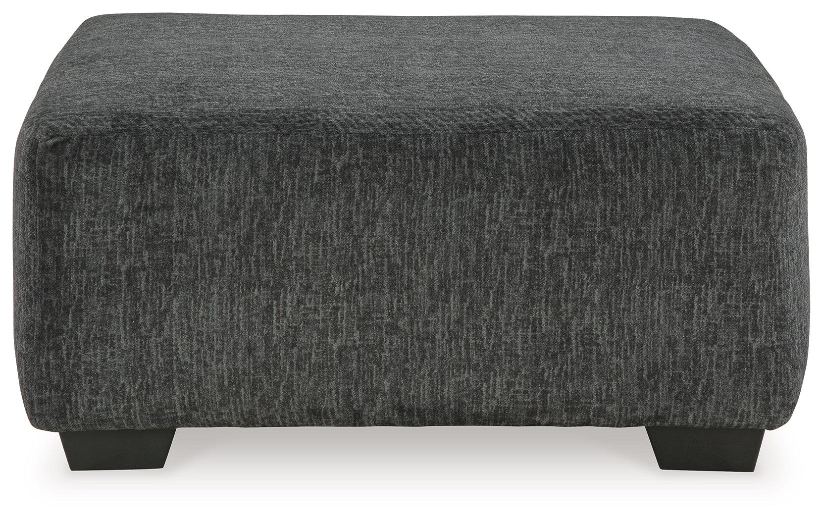 Top view of Biddeford shadow velvet oversized accent ottoman