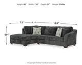 Detailed sectional arm and cushion view