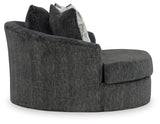 Biddeford Shadow Velvet Oversized Swivel Accent Chair side profile