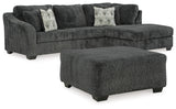 Side view of Biddeford Shadow sectional sofa with ottoman