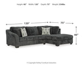 Detailed view of sectional seat cushions
