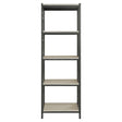 Fairhope black metal side pier with four fixed faux marble shelves front view