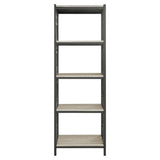 Fairhope Black Metal Faux Marble And Metal Side Pier 4 Fixed Faux Marble Shelves - Ella Furniture