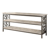Fairhope Black Metal Modern Faux Marble And Metal Tv Stand/sofa Table - Ella Furniture