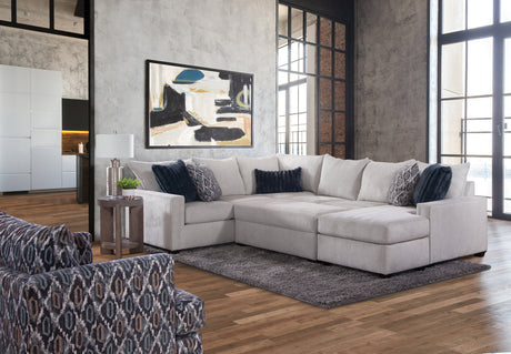 Behold Gray Sectional sofa front view in stone fabric