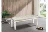 bedroom view of Allura White Faux Leather Tufted LED Panel Bedroom Set bed