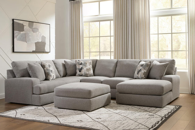 Lindon Smoke 3-Piece Sectional with Chaise and Oversized Accent Ottoman — product view