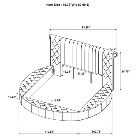 Storage compartments open under the Sonya bed
