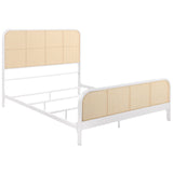 Close-up of polyethylene rattan weave on headboard